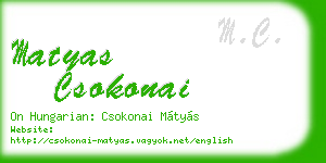 matyas csokonai business card